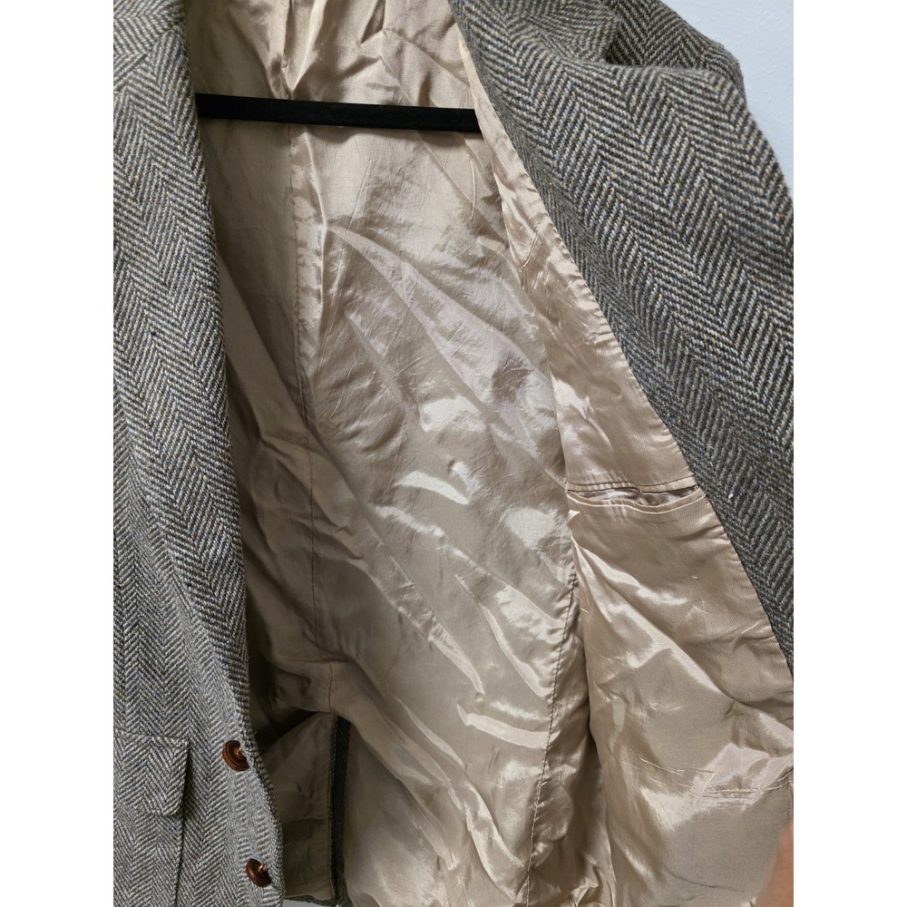 WFF‎ by Farah Men's Tweed Herringbone Blazer Sport Coat Brown 42R Vintage - Picture 6 of 9